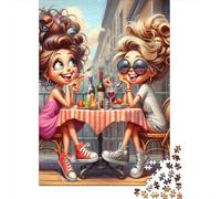 Puzzle Brunch sul Balcone Migliori Amiche, 1000 Pezzi Carta Riciclata per Adulti e Oltre i 12 Anni, Regalo Divertente per Attività Domestiche 52x38cm/1000pcs