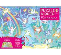 Puzzle & Buch: Einhörner: Puzzle mit 100 Teilen
