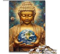Puzzle Buddha che regge la Terra, 1000 pezzi, per adolescenti, adatto a persone dai 14 anni in su, idee regalo per la decorazione della casa (50x75cm)