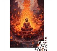 Puzzle Buddha che risorge attraverso il fuoco, puzzle premium in cartone riciclato al 100% per bambini e adulti dai 12 anni in su, regalo di Halloween, 1000 pezzi (38x26 cm)