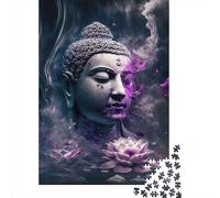 Puzzle Buddha Nebbia Viola Pace Etereea, 1000 pezzi carta riciclata adulti, puzzle estremamente difficile e stimolante 70x50cm/1000pcs