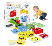 Puzzle Building Blocks, Face Changing Magic Cube, Expression Puzzle Building Blocks, cubo di legno,puzzle di legno con facce magiche per bambini dai 3 anni, Puzzle Di Legno Matching Game Puzzle Giochi