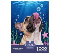 Puzzle Bulldog 1000 Pezzi in Cartone Per Bambini E Adulti Gioco in Famiglia Rompicapo Bulldog Underwater Regalo Originale 70x50cm/1000pcs