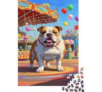 Puzzle Bulldog A 1000 Pezzi Per Adulti,Amusement Park Gioco Diabilità Impossibile Puzzle Pittura Gioco Intellettivo Familiare Regalo Per Amore E Amico 1000pcs (75x50cm)