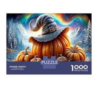 Puzzle Bundle 1000 Pezzi Cappello di Strega Zucca per Collezionisti Top Valutato Ultra Difficile Carta Premium Miglior Regalo per Amanti dei Puzzle Mago Zucca Magica 70x50cm