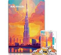 Puzzle Burj Khalifa Glow da 2000 pezzi per adolescenti, difficile da completare ma divertente e spiritoso, decorazione unica per la casa e regalo 70x100cm