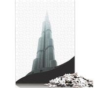 Puzzle Burj Khalifa, puzzle in cartone riciclato al 100%, difficile, per adulti, regalo di Natale, 1000 pezzi (38x26 cm)