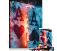 Puzzle Burning Aces︰ Cuori e Picche da 1000 pezzi per adolescenti Puzzle nitido e rilassante, taglio uniforme, regalo speciale (38x52cm)