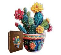 Puzzle Cactus | Gioco di Riflessione di Puzzle Vegetale in Legno,Puzzle di Cactus per il Ringraziamento | per Adulti, Adolescenti, Ragazzi, Ragazze E Per Gli Amanti dei Giochi