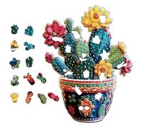 Puzzle Cactus in Legno | Gioco Famiglia di Puzzle in Legno Giocoso | Puzzle Vaso di Cactus per Adulti e | Idea Regalo Originale Gioco Di Pazienza per