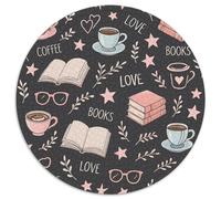 Puzzle caffè e libri 1000 pezzi rotondo illustrazione lenitiva giochi bambini e famiglia per adulti e bambini, 1000 pezzi (67,5 x 67,5 cm)