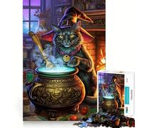 Puzzle "Caldo della Strega e del Gatto" per adulti,1000 pezzi,gioco di abilità,fustellatura di alta precisione,sfida divertente per il tempo libero (38x52cm)