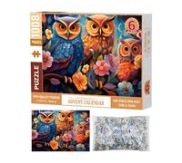 Puzzle Calendario 'Avvento,Puzzle Calendario 'Avvento,Calendario 'Avvento conto alla rovescia 1008 pezzi Puzzle per le vacanze | Puzzle divertenti con calendario del conto alla rovescia