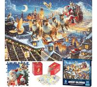 Puzzle Calendario dell'Avvento 2024 - Calendario dell'Avvento 2024 pezzi - Puzzle di Natale per bambini e adulti, giocattolo regalo per bambini e adulti, 1008 pezzi