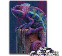 Puzzle Camaleonte colorato per adulti, 1000 pezzi, aiuta il cervello ad allenarsi, giocattoli avvincenti per coltivare la pazienza, ottimo regalo (50x75cm)