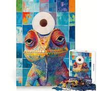 Puzzle "Camaleonte con carta igienica" da 1000 pezzi per adolescenti,stimolante per la mente,per il tempo libero e la fuga dalla realtà,con incastro perfetto,ideale come regalo per le vacanze 50x75cm