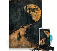 Puzzle "Camminando al chiaro di luna" per adulti,1000 pezzi,gioco di memoria,montaggio sicuro e stabile,gioco significativo per costruire connessioni (50x75cm)