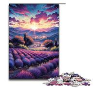 Puzzle Campi di Lavanda in Provenza Francia 1000 pezzi in legno per adulti e bambini dai 12 anni in su per divertimento in famiglia 1000 pezzi (75x50 cm)