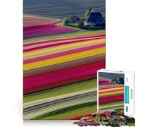 Puzzle "Campi di tulipani olandesi" per ragazzi, 1000 pezzi, gioco di logica, rilassante, taglio liscio, regalo per le feste (38x52cm)