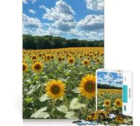 Puzzle "Campo di Girasoli" per ragazzi, 1000 pezzi, gioco di logica, divertimento al chiuso, bordi precisi, pezzo da collezione 38x26cm