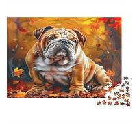 Puzzle Cane Carino 1000 Pezzi Bulldog nell'Arte Puzzle Materiale Cartone Riciclato per Adulti Gioco Educativo Decompressione Decorazione Murale Idea Regalo 52x38cm