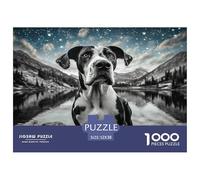 Puzzle Cane Carino 1000 Pezzi per Adulti e Bambini | Dettagliato - Dogue Alemanno (Lago di Montagna Monocromatico) Ottimo Regalo per il Relax 52x38cm