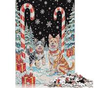 Puzzle "Cani festivi nel paese delle meraviglie invernale", sfida difficile, puzzle in cartone riciclato al 100% per adulti, regali di Halloween per adolescenti, 1000 pezzi (75x50 cm)