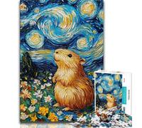 Puzzle Capibara del cielo notturno per adolescenti, puzzle da 1000 pezzi, antistress, sfida difficile, decorazioni e regali unici per la casa, 50x75cm