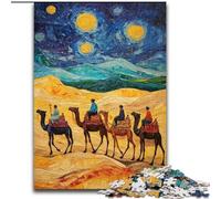 Puzzle "Carovana del deserto con cammelli" per adulti e ragazzi, 1000 pezzi, adatto a persone dai 14 anni in su, idee regalo per la casa (50x75cm)