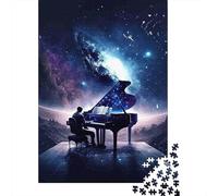 Puzzle Carta 1000 Pezzi Pianoforte Galassia per Adulti Materiale Spesso Ambientale Allenamento Mentale Relax Decorazione da Parete Musica 38x26cm/1000pcs
