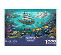 Puzzle Cartoon Ocean World Con 1000 Pezzi Per Adulti,Whimsical Ocean Adventure Gioco Diabilità Impossibile Giochi Rilassamento E Intelligenza Regali Di Festa 38x26cm/1000pcs