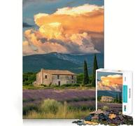 Puzzle "Casa di pietra in un campo di lavanda" per ragazzi, 1000 pezzi, rompicapo rilassante, divertente, artistico, da assemblare, un regalo adorabile 38x26cm