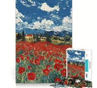 Puzzle "Casa primaverile tra i papaveri" da 1000 pezzi per adolescenti ideale per rafforzare la memoria creare un'atmosfera tranquilla e rilassante con bordi di qualità e un regalo perfetto per gli