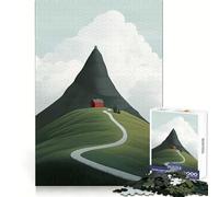 Puzzle "Casa rossa sulla collina" da 1000 pezzi per ragazzi, stimola la memoria, facile da realizzare, con bordi puliti, a sorpresa per Natale (38x26cm)