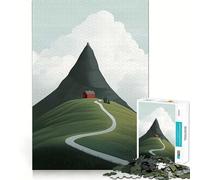 Puzzle "Casa rossa sulla collina" per ragazzi, 1000 pezzi, con grafica accattivante, ideale per la collezione di opere d'arte (50x75cm)