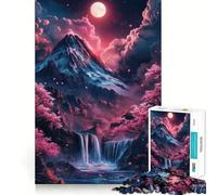 Puzzle "Cascata al chiaro di luna" per adulti,1000 pezzi,gioco di concentrazione,tagli di precisione,bordi lisci,divertente sfida per i momenti di attesa (50x75cm)