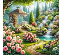 Puzzle Cascata del giardino, puzzle 150 pezzi per Adulti e Ragazzi 26x26inch, Intrattenimento Creativo, Sfide Divertenti, Bellissimi Regali per Gli Amanti dei Puzzles, puzzles Decorazione per Casa