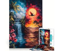 Puzzle "Cascata e Tramonto" da 1000 pezzi,gioco di memoria,taglio di precisione,attività creativa interattiva per stimolare la mente a casa (50x75cm)