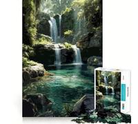 Puzzle "Cascata in un paradiso tropicale" da 1000 pezzi,divertente gioco con tecnologia di taglio laser avanzata,ideale per le vacanze e l'intrattenimento al chiuso (50x75cm)
