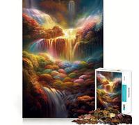 Puzzle "Cascata nella foresta" con 1000 pezzi,superficie liscia e priva di sbavature,ideale per lo sviluppo delle capacità cognitive e per attività di gruppo rilassanti in ambienti interni (50x75cm)