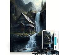 Puzzle "Cascata nella foresta" da 1000 pezzi,ideale per stimolare la concentrazione e il divertimento Taglio laser per un incastro perfetto Attività per rafforzare i legami affettivi (38x52cm)