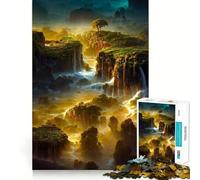 Puzzle "Cascata nella foresta" da 1000 pezzi per ragazzi,gioco stimolante per la mente,montaggio sicuro e stabile,attività divertente per tutta la famiglia (50x75cm)