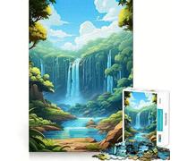 Puzzle "Cascata nella foresta" per ragazzi,1000 pezzi,gioco stimolante per la mente,montaggio sicuro e attività di gruppo per i propri cari (38x52cm)