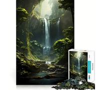 Puzzle "Cascata nella giungla" da 1000 pezzi per adulti, gioco stimolante per la mente, per momenti di relax, opera d'arte da collezione 50x75cm