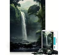 Puzzle "Cascata nella giungla" per adulti, 1000 pezzi, gioco stimolante per la mente, divertente e rilassante, con tagli precisi, decorazione da parete 38x26cm