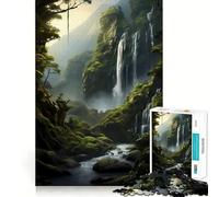 Puzzle "Cascata nella giungla" per ragazzi, 1000 pezzi, gioco di logica, passatempo per la casa, taglio preciso, regalo per le festività 38x52cm