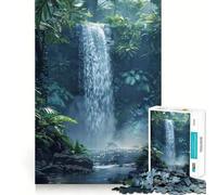 Puzzle "Cascata nella giungla" per ragazzi, 1000 pezzi, gioco di logica puro, tranquillo, pulito, decorazione da parete 50x75cm