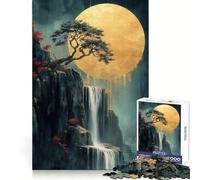 Puzzle Cascata sotto la luna per ragazzi, 1000 pezzi, per esercitarsi nella logica, per momenti di relax, bordi netti, (50x75cm)