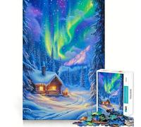 Puzzle "Casetta incantata invernale" da 1000 pezzi,gioco di memoria,qualità premium,taglio laser,attività rilassante per serate tranquille (50x75cm)