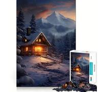 Puzzle "Casetta incantata invernale" da 1000 pezzi,gioco stimolante per la mente,incastro perfetto,accogliente intrattenimento per interni per tutti (38x52cm)